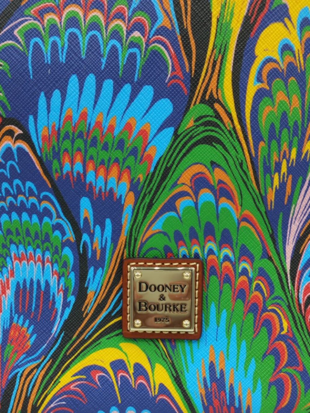 Dooney & Bourke Plumes Luna Blue Coated Cotton Large Hobo Bag - NEW - Picture 6 of 6